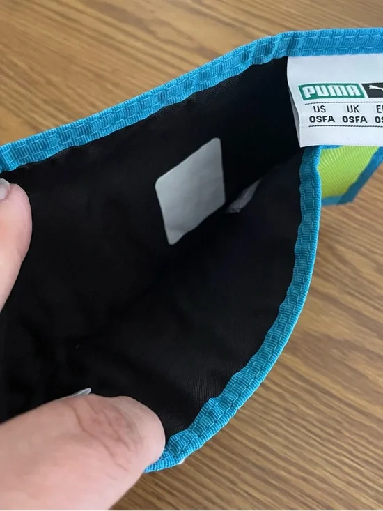 Puma Black Wallet with Bright Teal Trim and Lime Accent - Picture 3 of 5